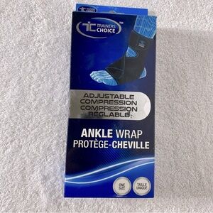 Trainers Choice Adjustable Compression Black Ankle Wrap OS NWT
